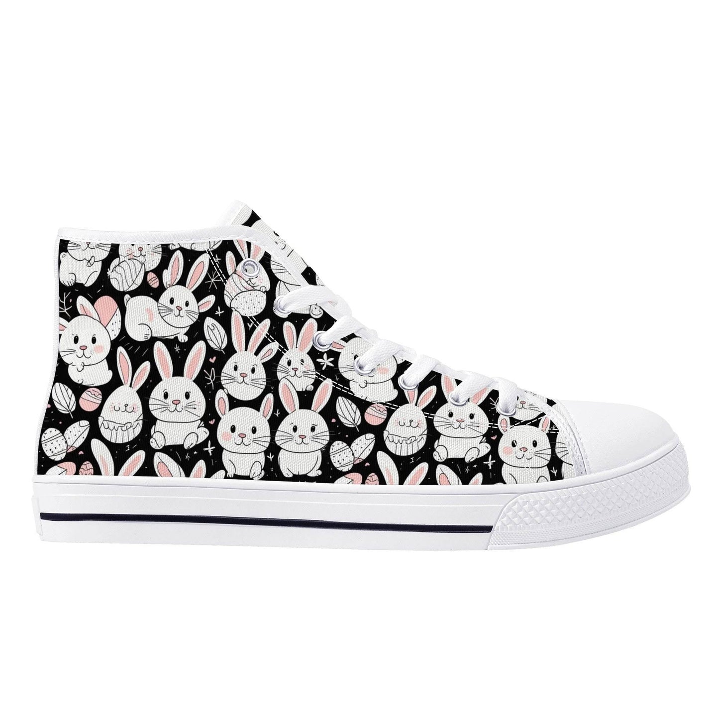 Cute Bunny Men's High Top Canvas Shoes - DeRose Seasonal