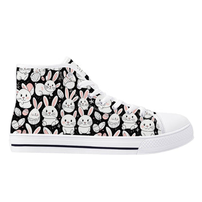 Cute Bunny Men's High Top Canvas Shoes - DeRose Seasonal