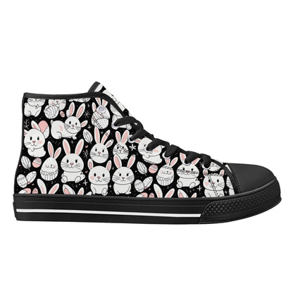 Cute Bunny Men's High Top Canvas Shoes - DeRose Seasonal