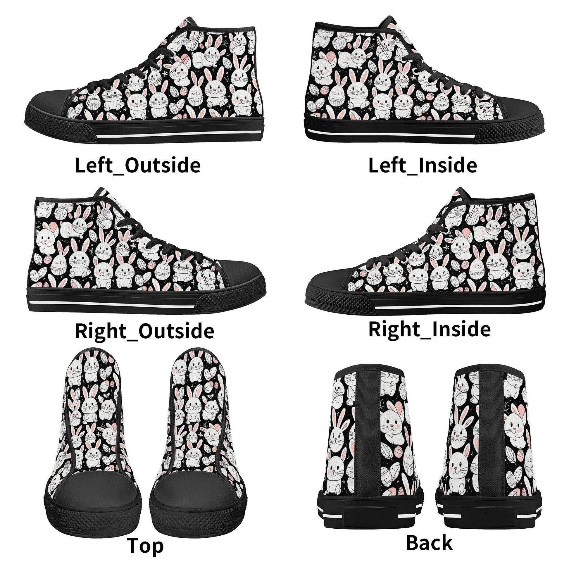 Cute Bunny Men's High Top Canvas Shoes - DeRose Seasonal