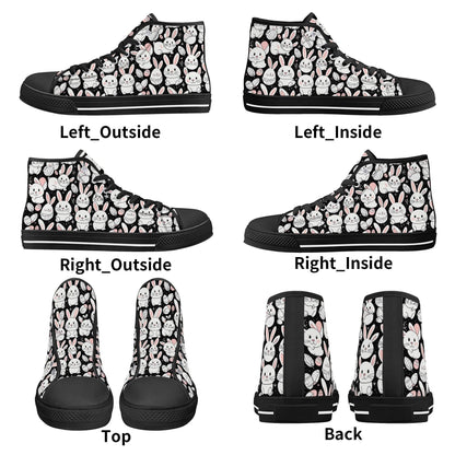 Cute Bunny Men's High Top Canvas Shoes - DeRose Seasonal