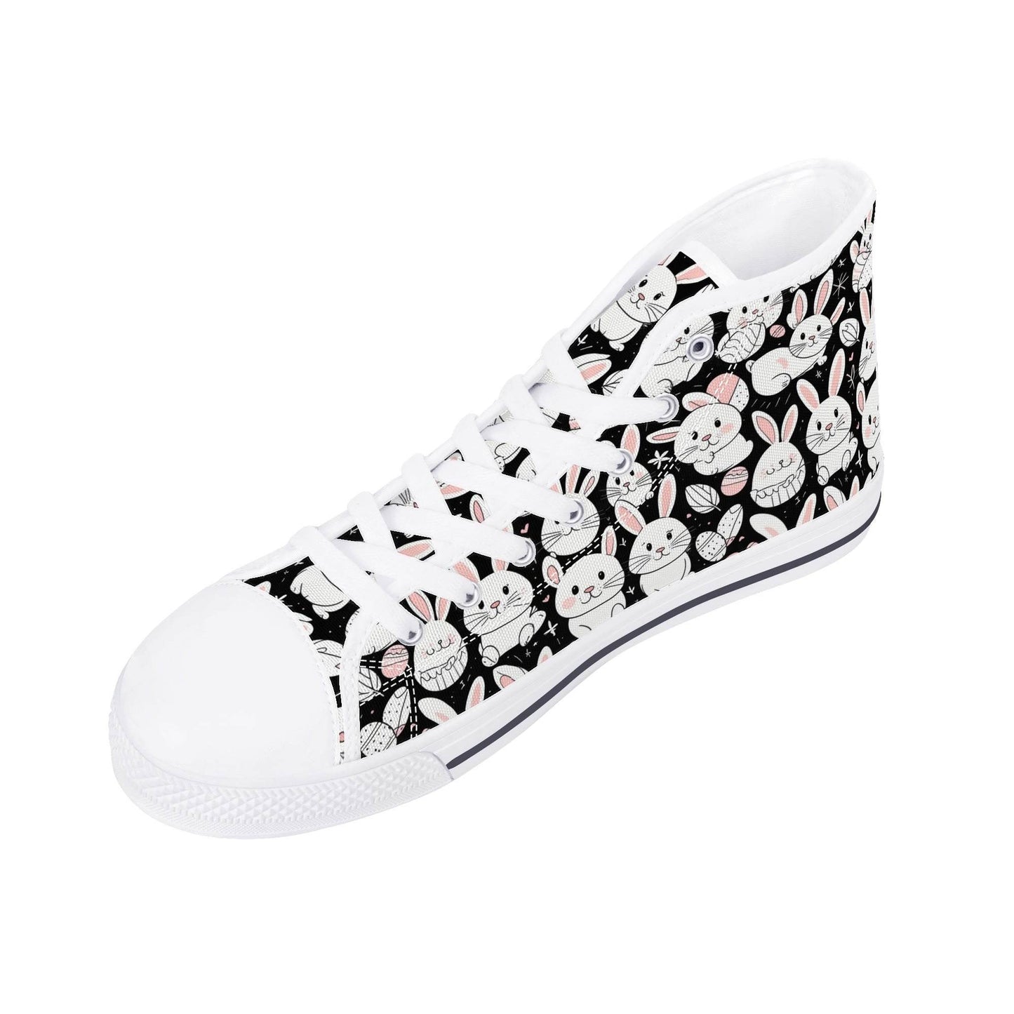 Cute Bunny Men's High Top Canvas Shoes - DeRose Seasonal