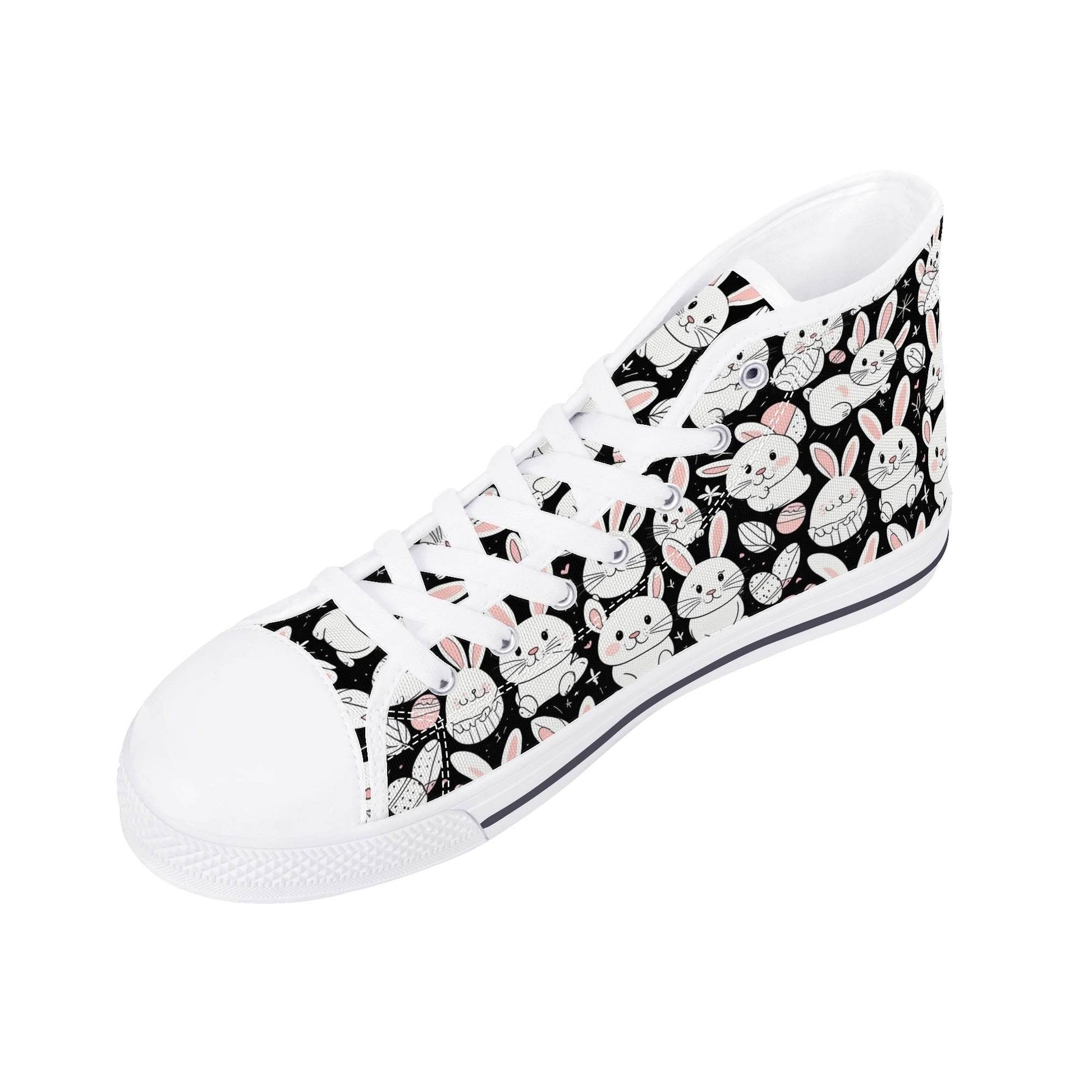 Cute Bunny Men's High Top Canvas Shoes - DeRose Seasonal