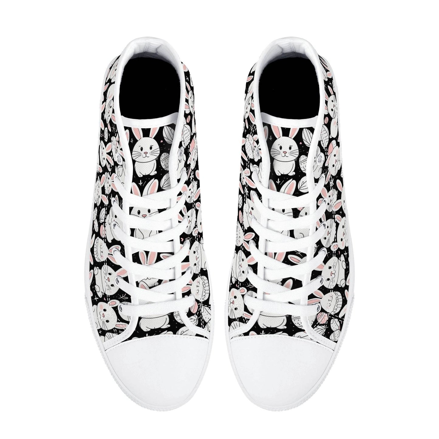 Cute Bunny Men's High Top Canvas Shoes - DeRose Seasonal
