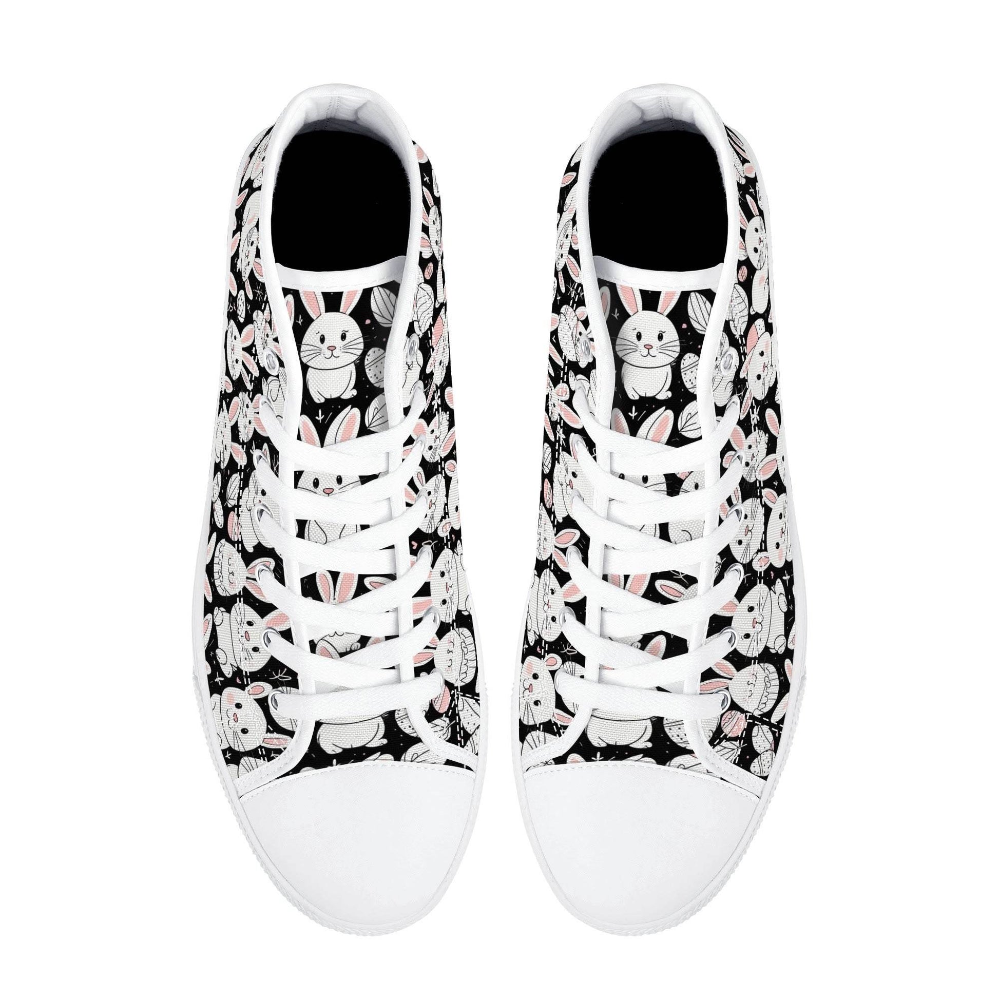 Cute Bunny Men's High Top Canvas Shoes - DeRose Seasonal