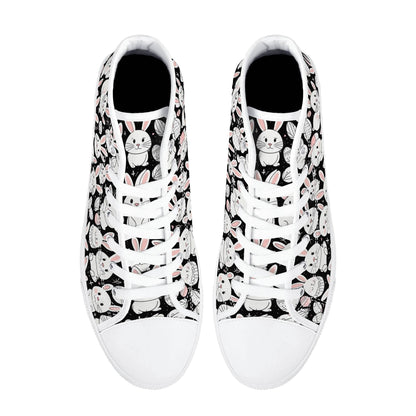 Cute Bunny Men's High Top Canvas Shoes - DeRose Seasonal