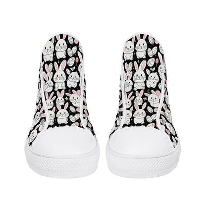 Cute Bunny Men's High Top Canvas Shoes - DeRose Seasonal