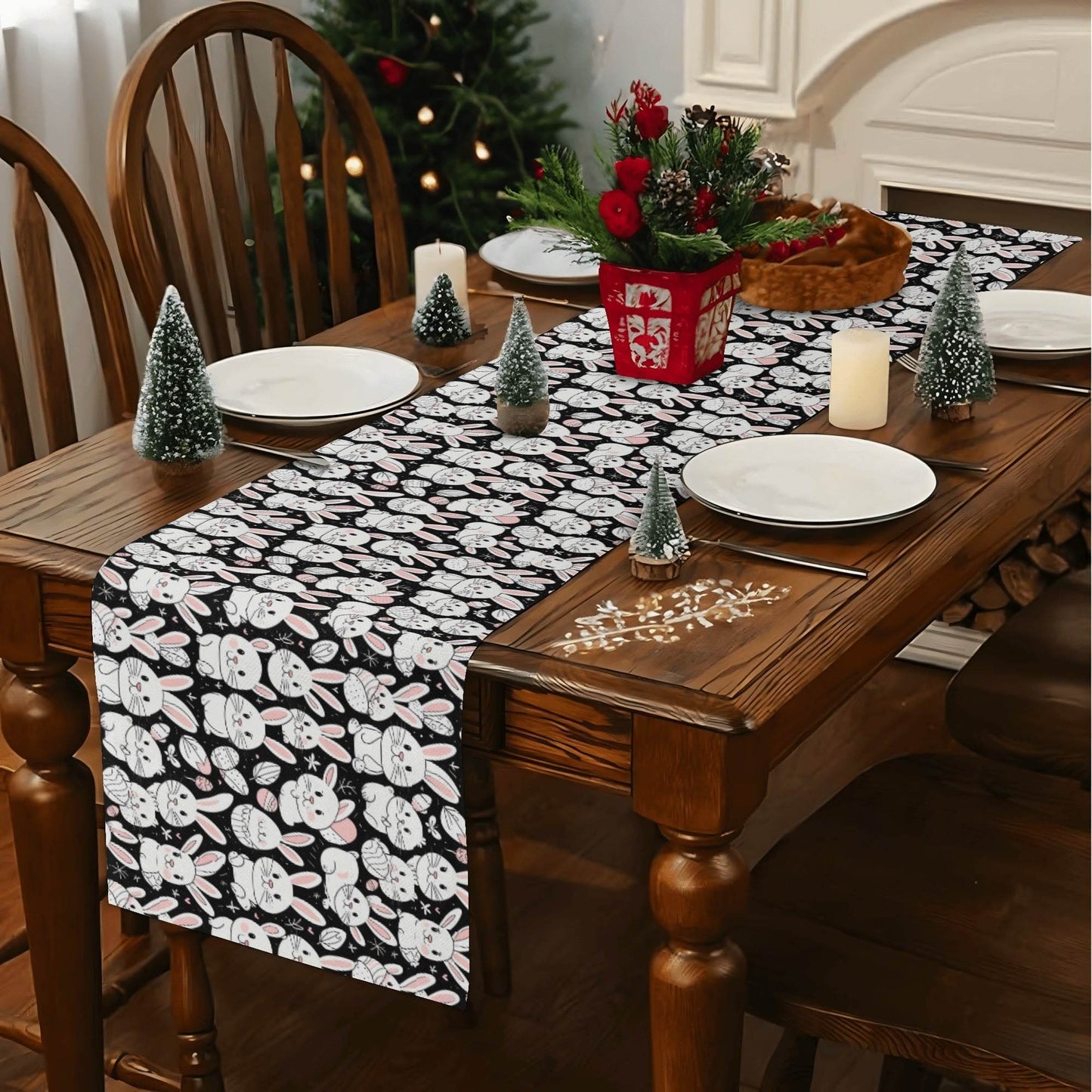 Cute Bunny Polyester Table Runner - DeRose Seasonal