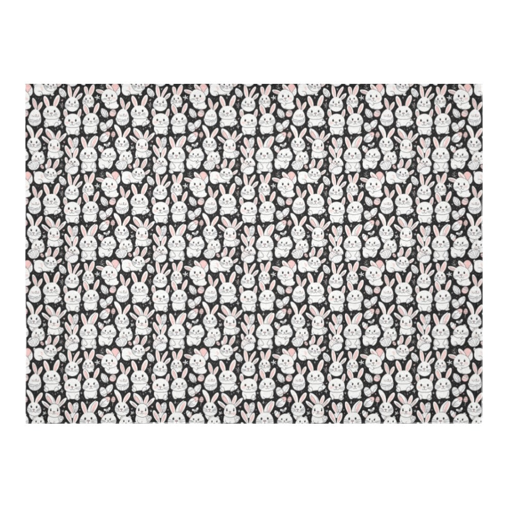 Cute Bunny Polyester Tablecloth Polyester Tablecloth 70"x 52" DeRose Seasonal