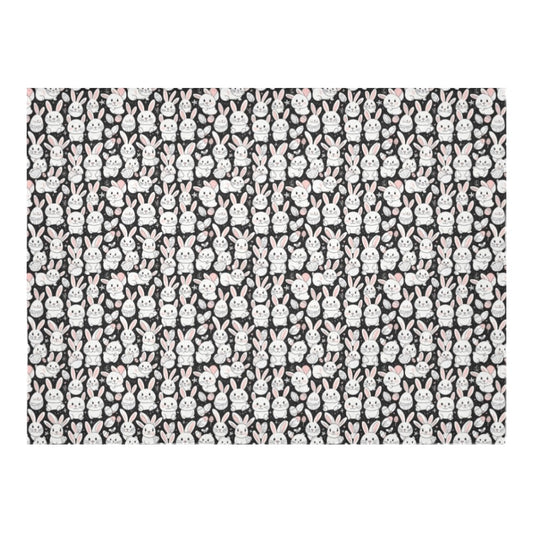 Cute Bunny Polyester Tablecloth Polyester Tablecloth 70"x 52" DeRose Seasonal