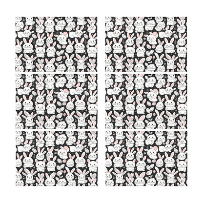 Cute Bunny Table Placemat (set of 6) Placemats 12" x 18" (Set of 6) DeRose Seasonal