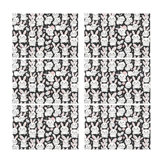 Cute Bunny Table Placemat (set of 6) Placemats 12" x 18" (Set of 6) DeRose Seasonal