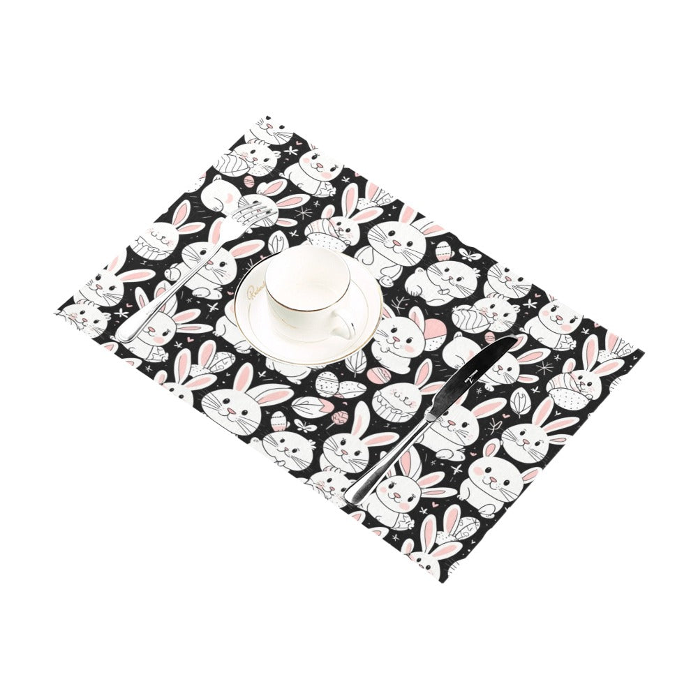 Cute Bunny Table Placemat (set of 6) Placemats 12" x 18" (Set of 6) DeRose Seasonal