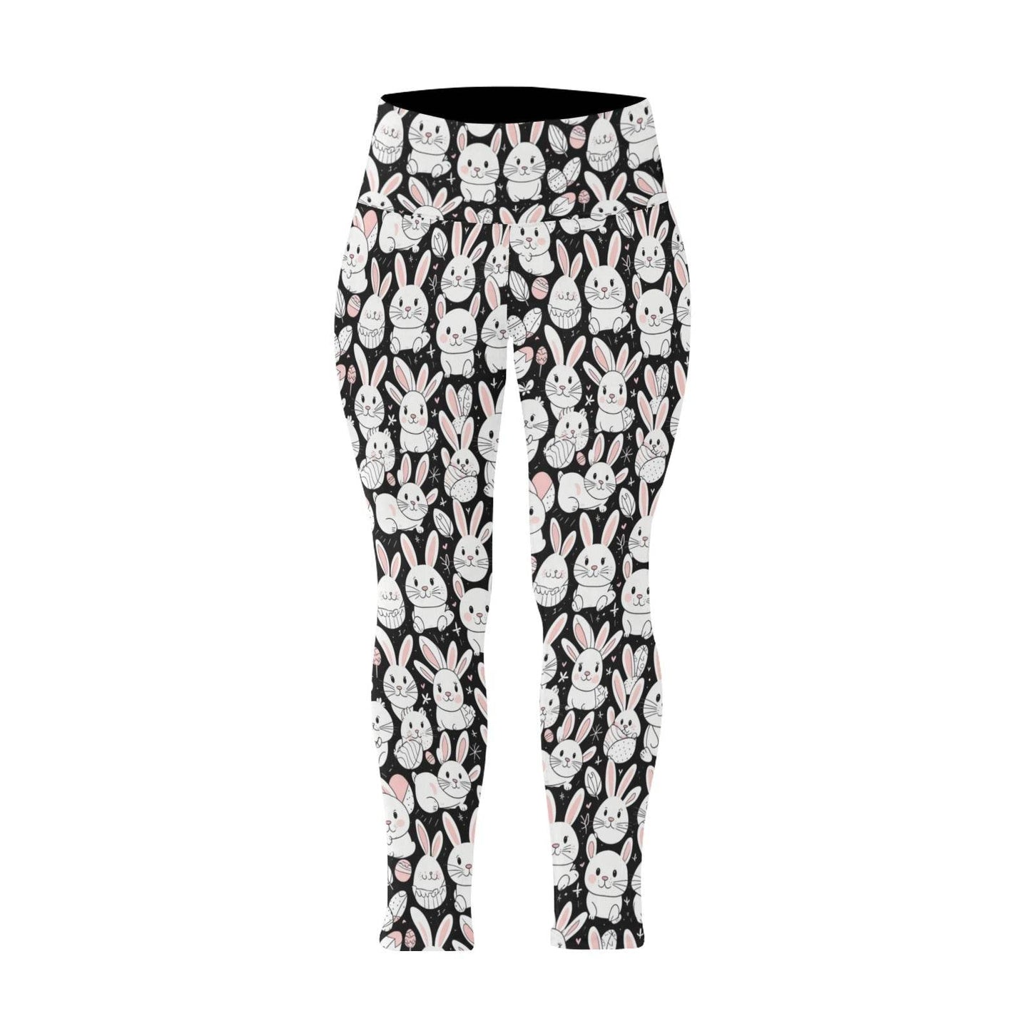 Cute Bunny Women's Plus Size High Waited Leggings Women's High Waist Leggings(Plus Size)(ModelL45) - DeRose Seasonal