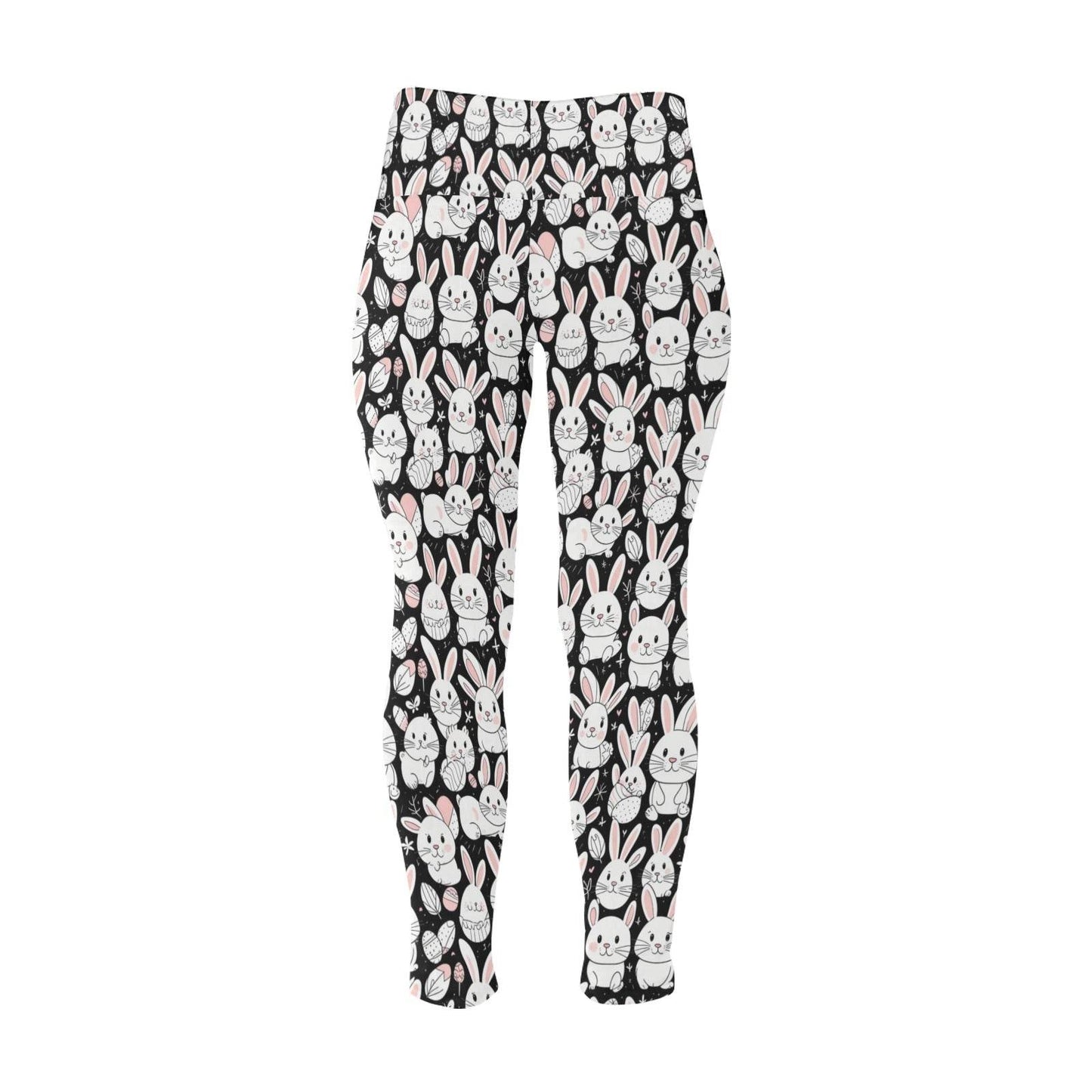 Cute Bunny Women's Plus Size High Waited Leggings Women's High Waist Leggings(Plus Size)(ModelL45) - DeRose Seasonal