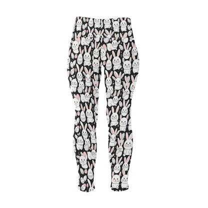 Cute Bunny Women's Plus Size High Waited Leggings Women's High Waist Leggings(Plus Size)(ModelL45) - DeRose Seasonal