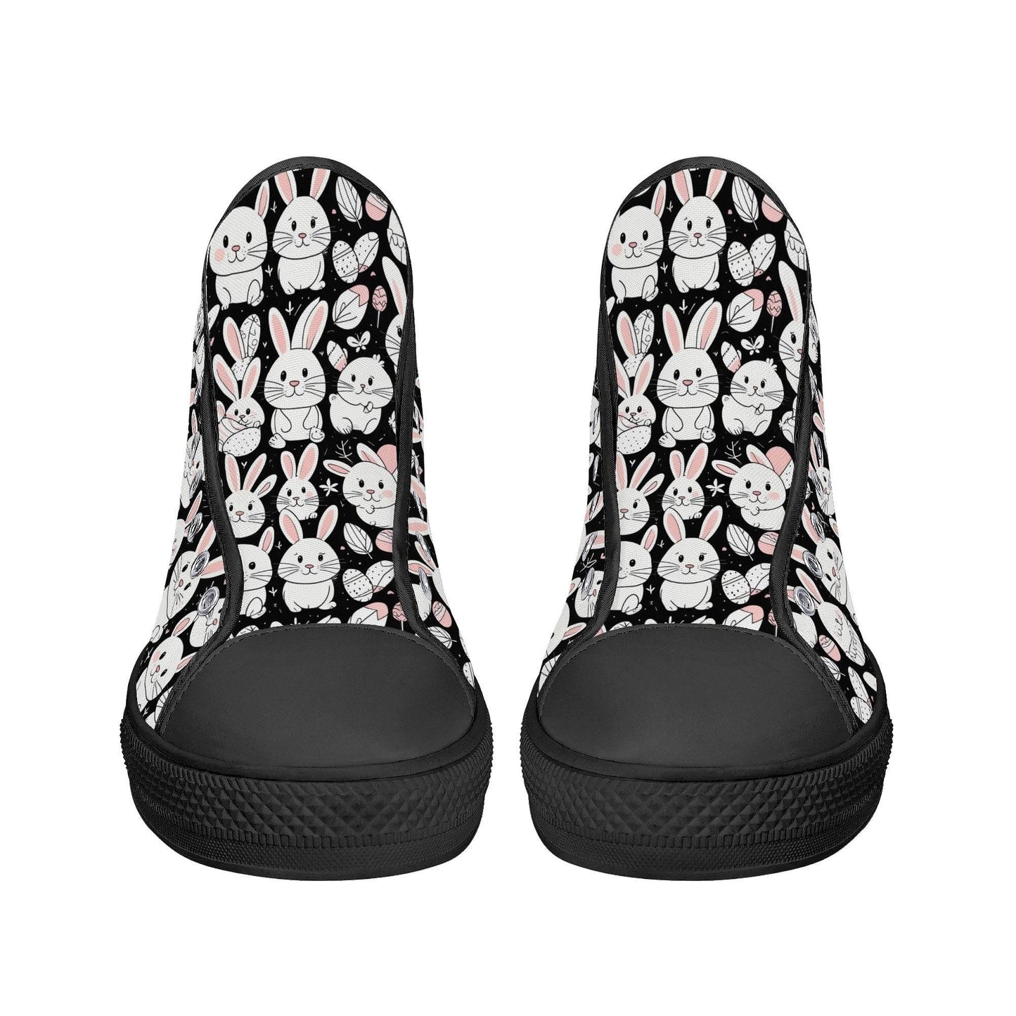 Cute Bunny Women's High Top Canvas Shoes - DeRose Seasonal