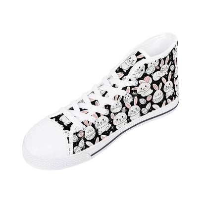 Cute Bunny Women's High Top Canvas Shoes - DeRose Seasonal
