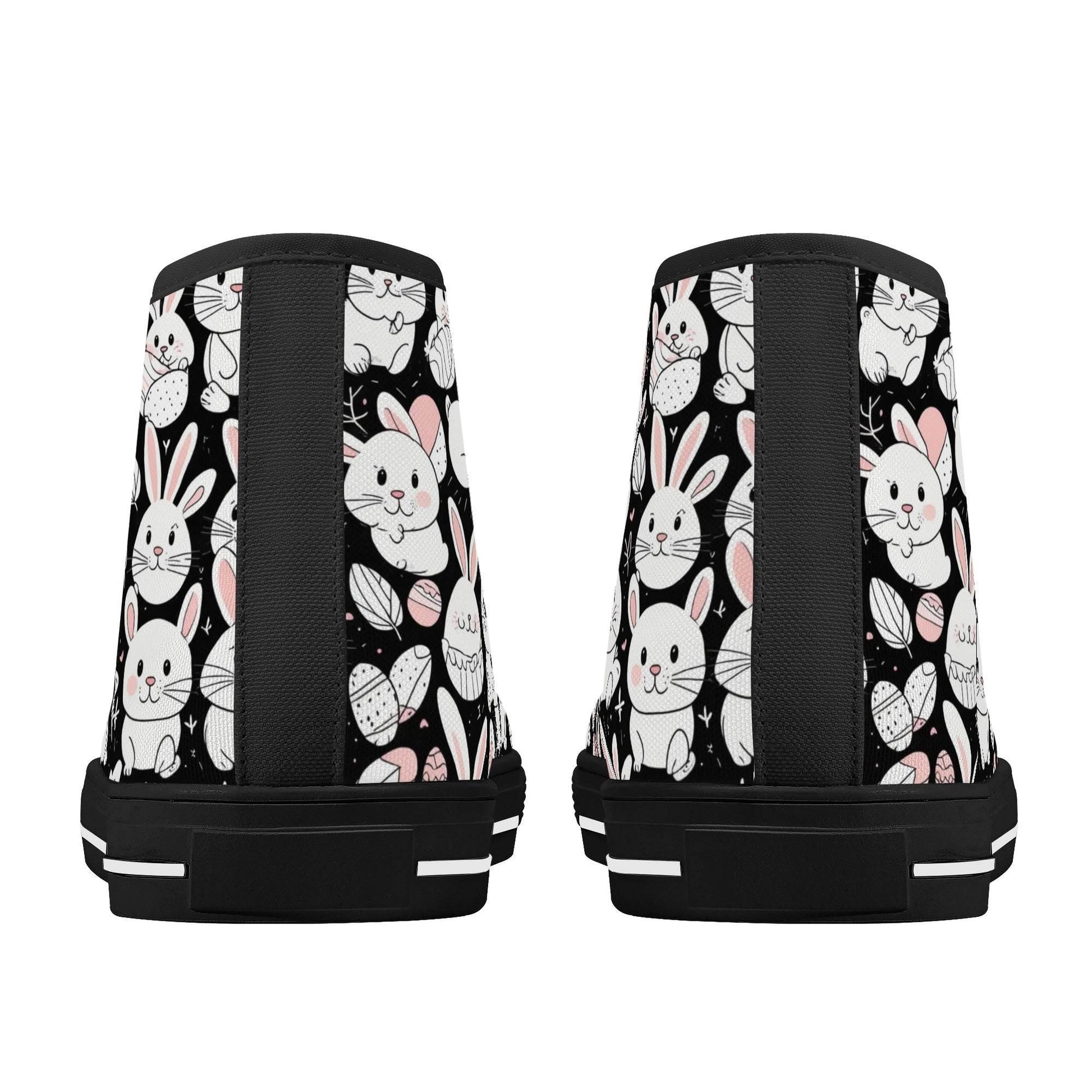 Cute Bunny Women's High Top Canvas Shoes - DeRose Seasonal