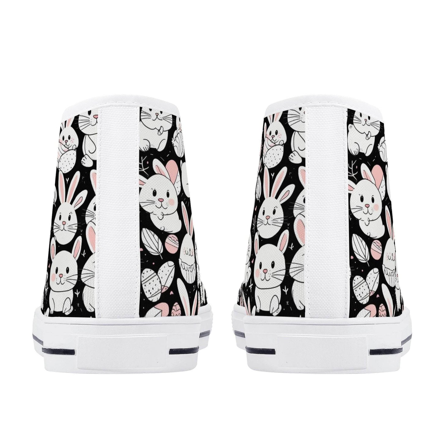 Cute Bunny Women's High Top Canvas Shoes - DeRose Seasonal