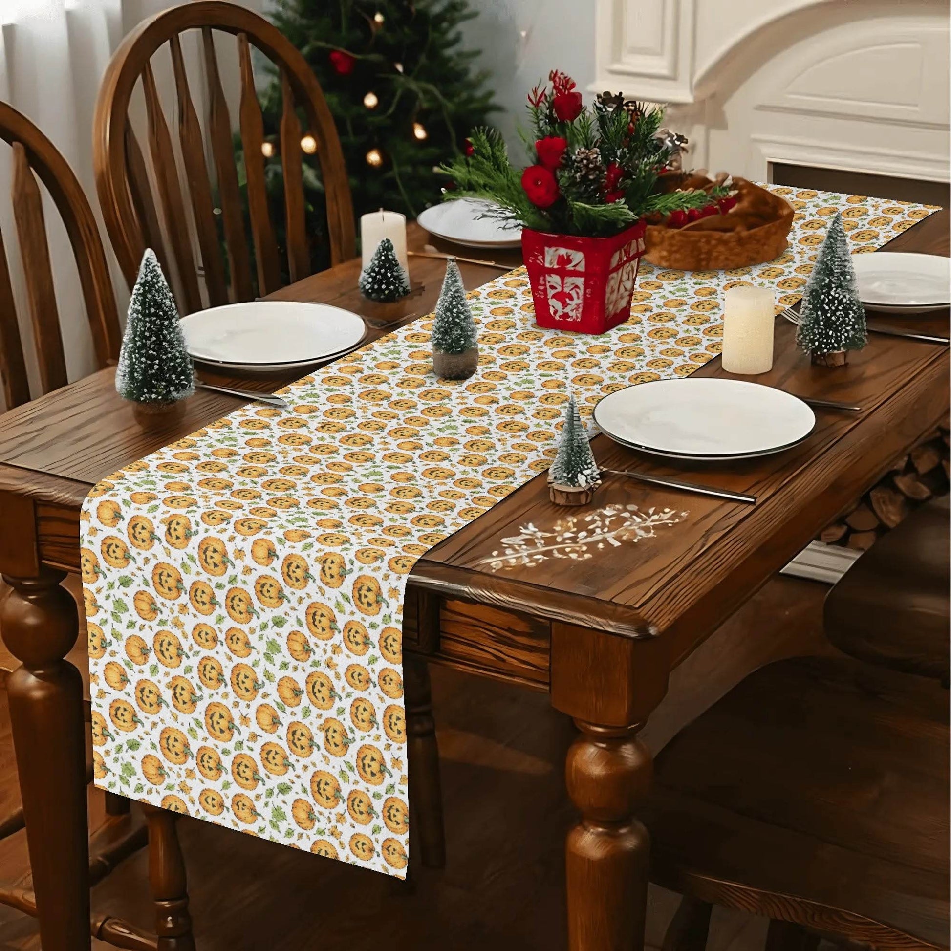 Cute Jack-O-Lantern Polyester Table Runner - DeRose Seasonal