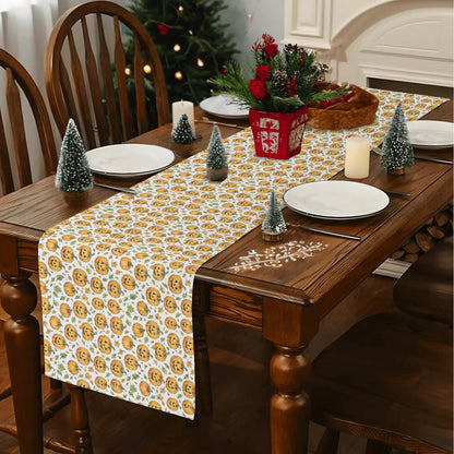 Cute Jack-O-Lantern Polyester Table Runner - DeRose Seasonal
