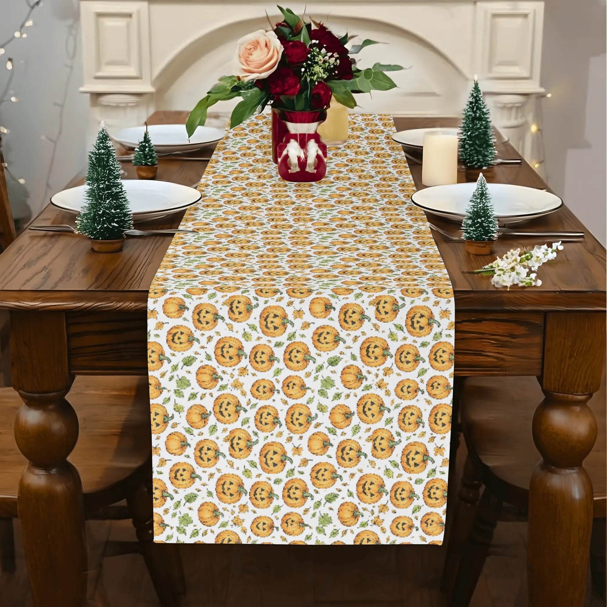 Cute Jack-O-Lantern Polyester Table Runner - DeRose Seasonal