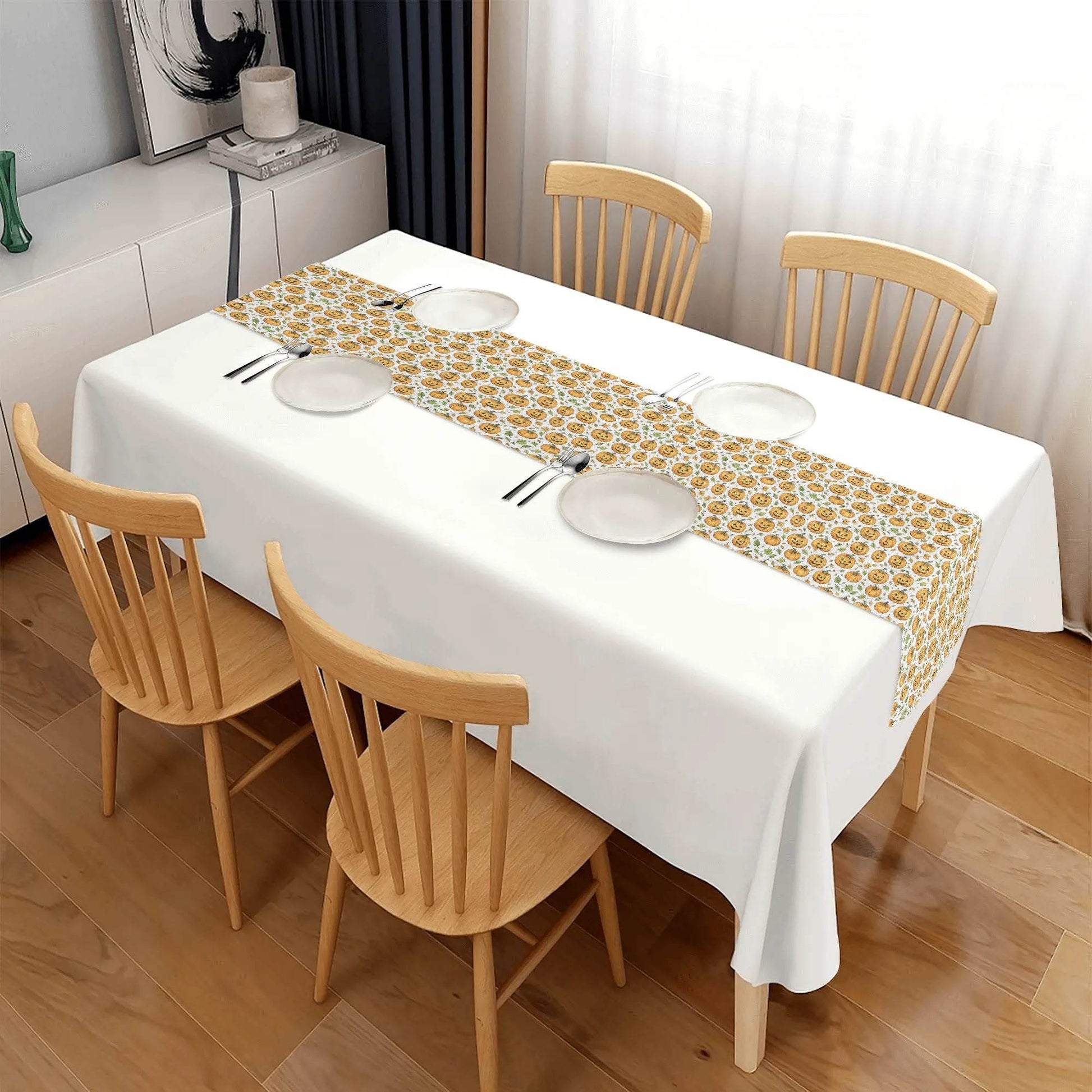 Cute Jack-O-Lantern Polyester Table Runner - DeRose Seasonal