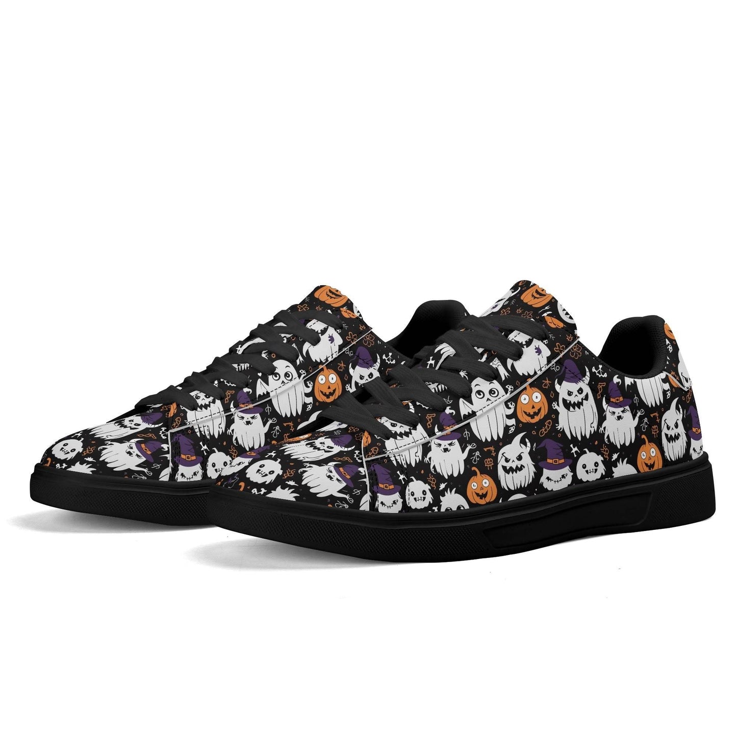 Cute Monster Witches Adult Lightweight Brand Low Top Leather Shoes - DeRose Seasonal