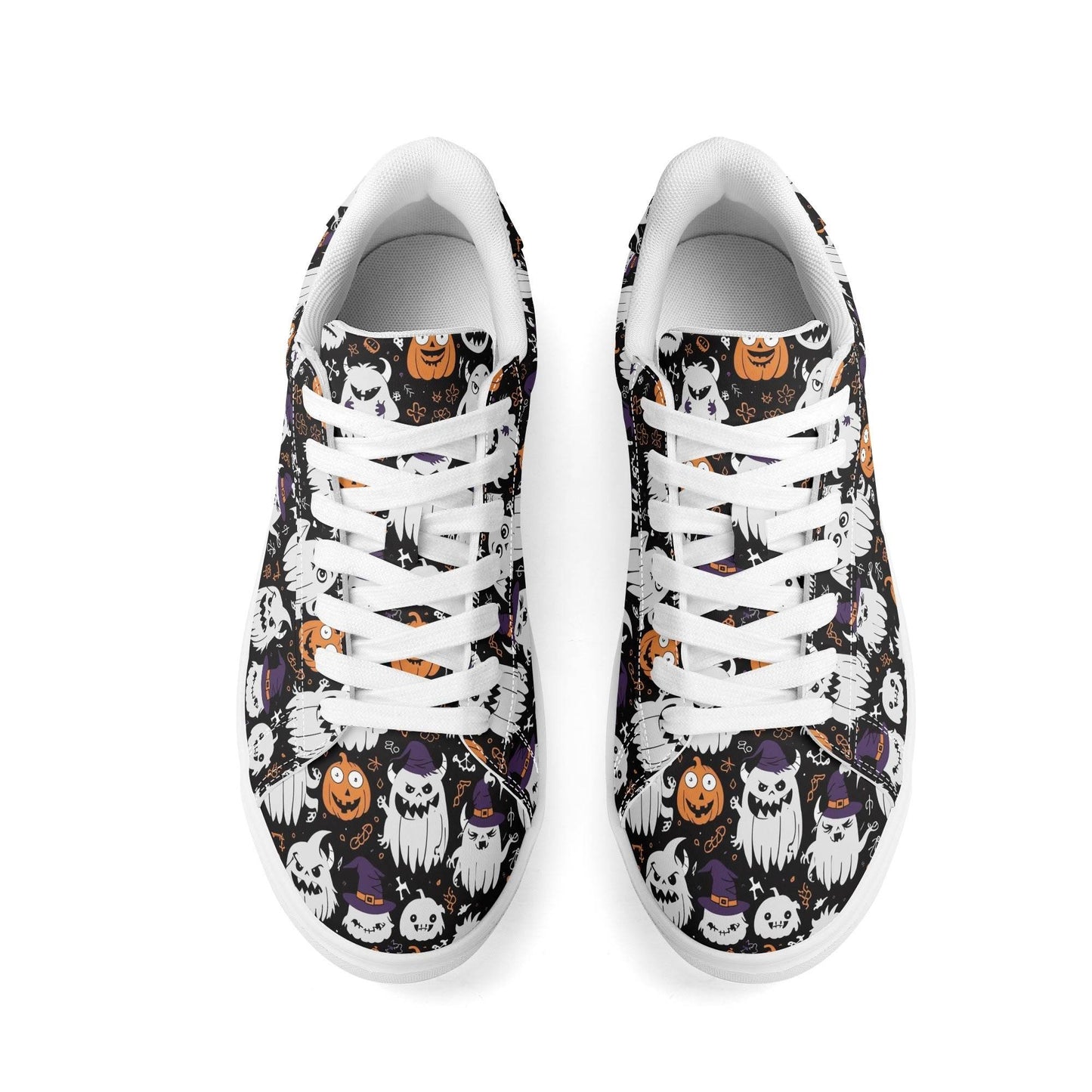 Cute Monster Witches Adult Lightweight Brand Low Top Leather Shoes - DeRose Seasonal