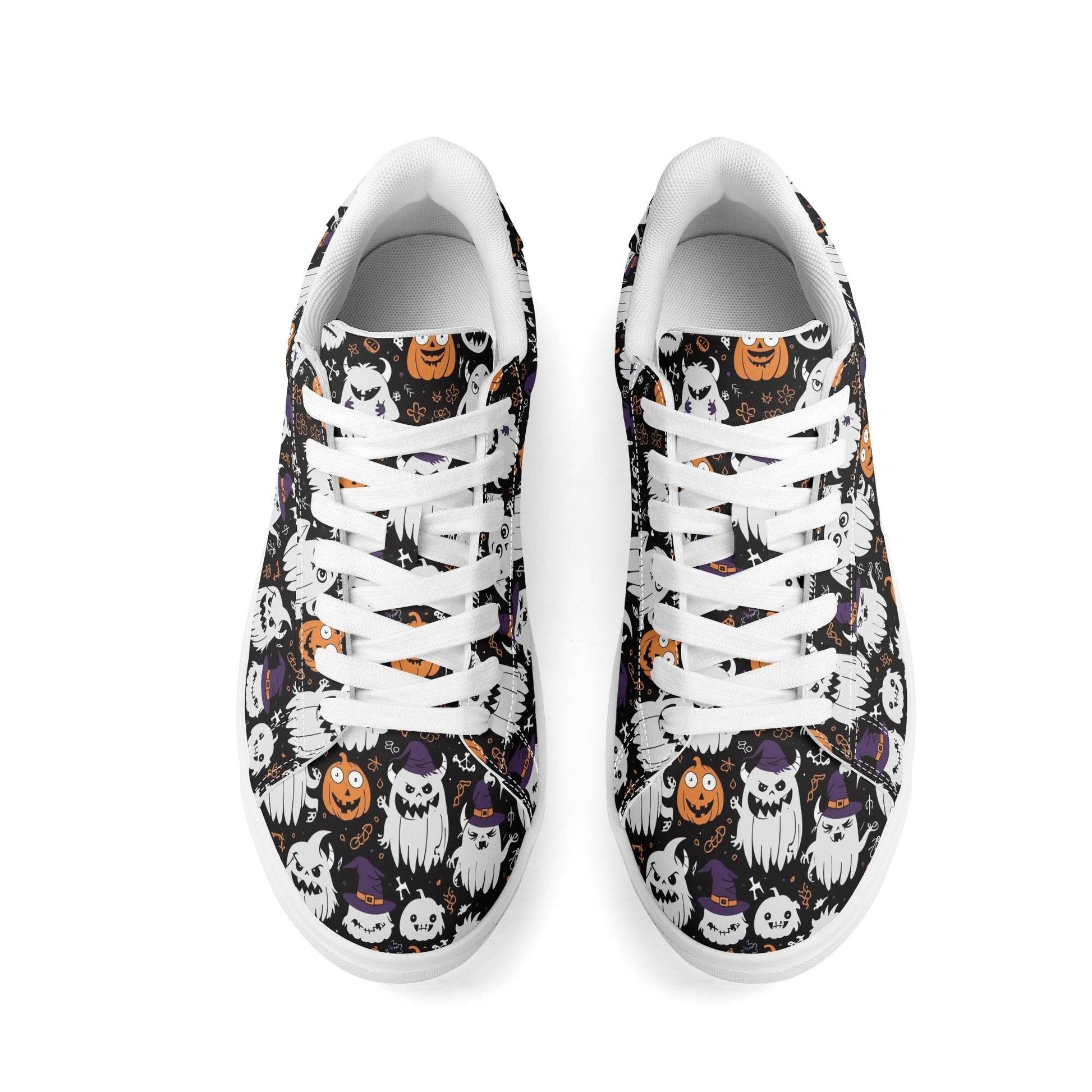 Cute Monster Witches Adult Lightweight Brand Low Top Leather Shoes - DeRose Seasonal