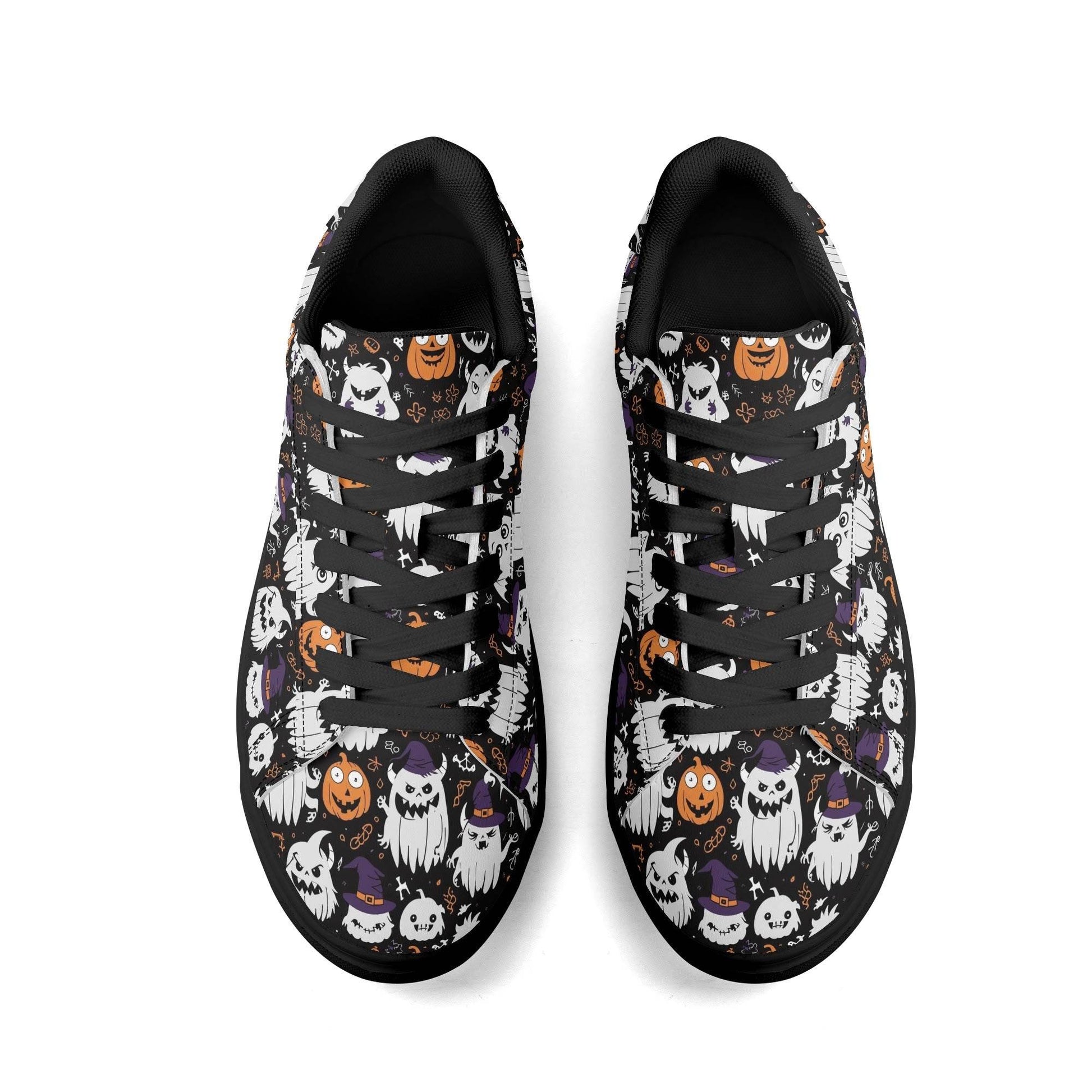 Cute Monster Witches Adult Lightweight Brand Low Top Leather Shoes - DeRose Seasonal