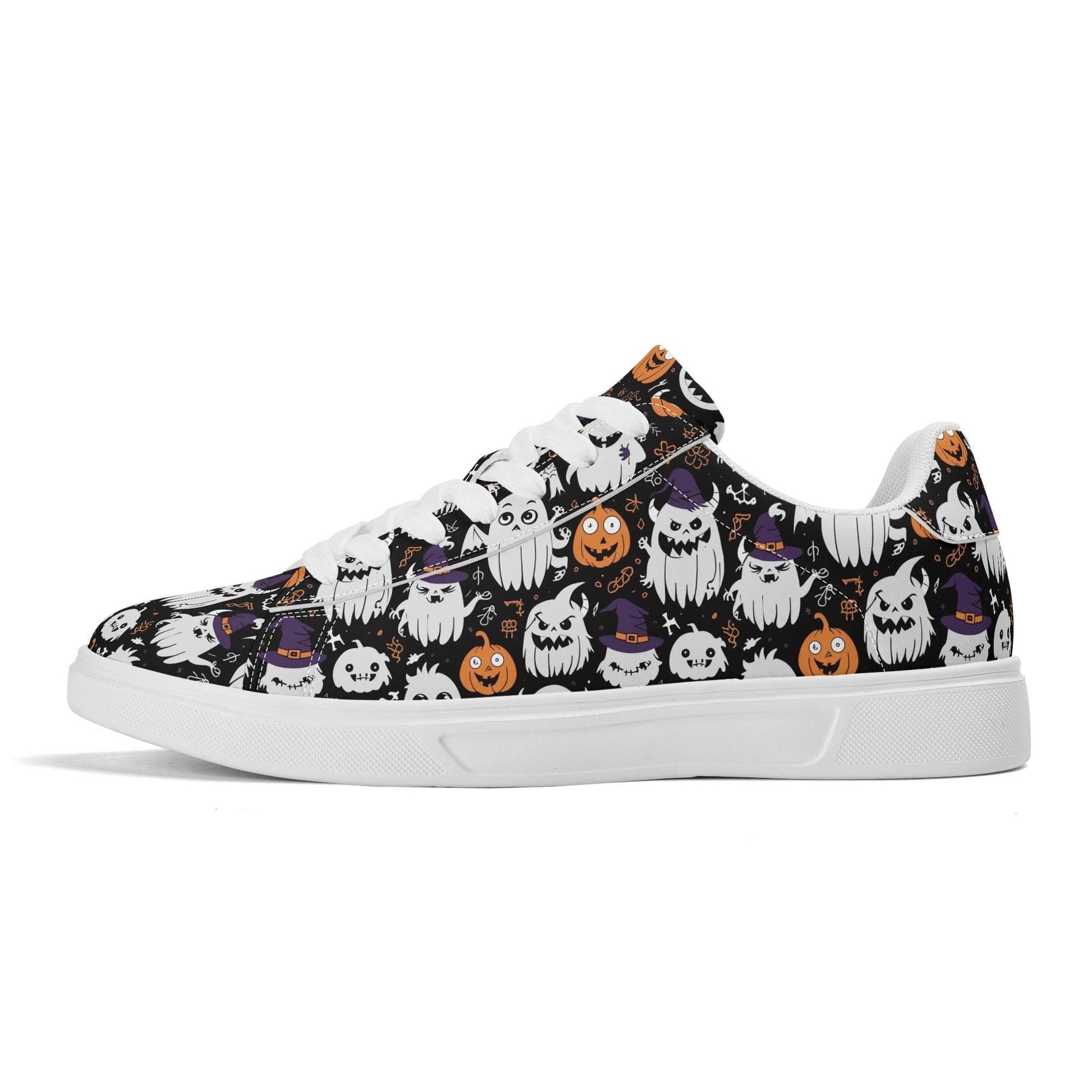 Cute Monster Witches Adult Lightweight Brand Low Top Leather Shoes - DeRose Seasonal