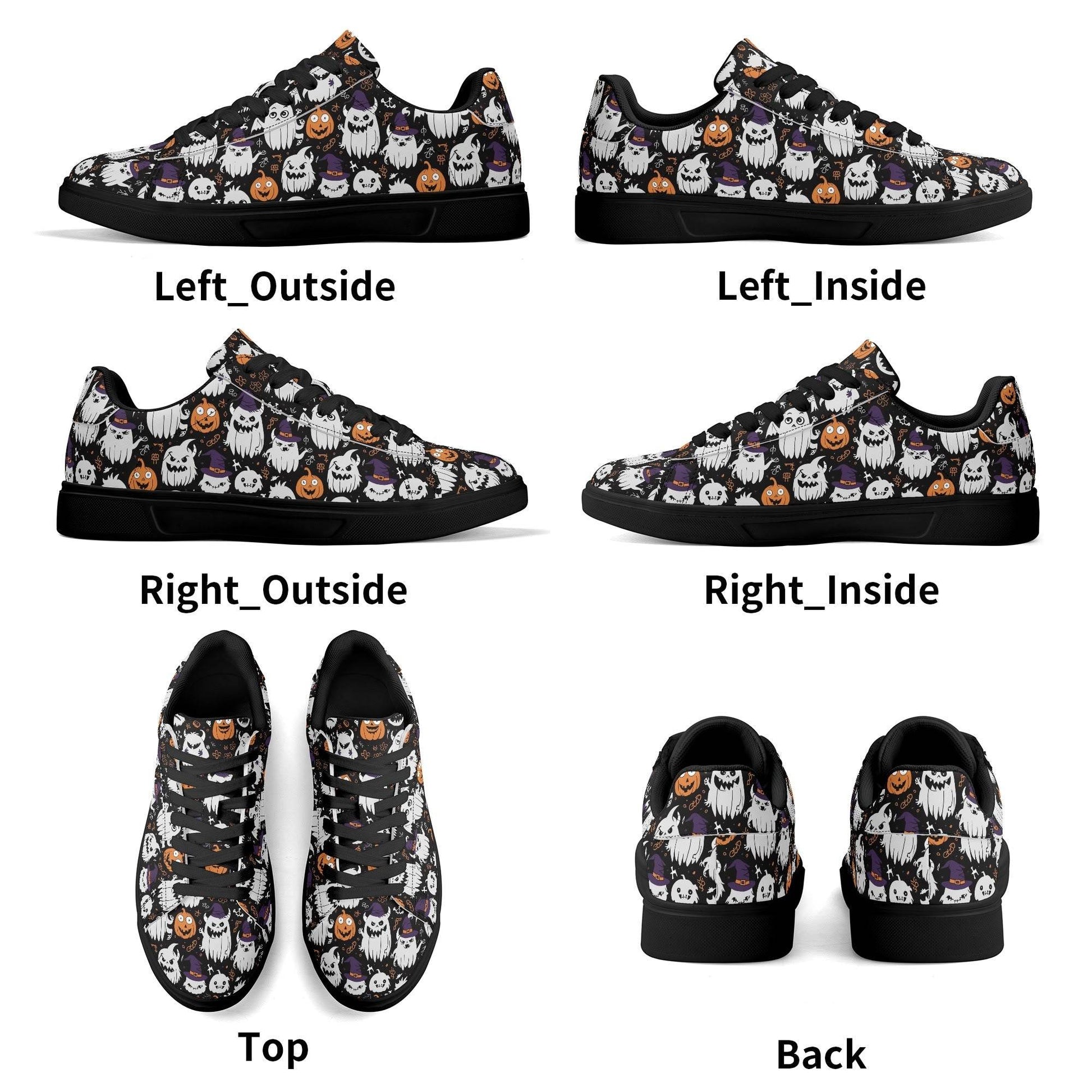 Cute Monster Witches Adult Lightweight Brand Low Top Leather Shoes - DeRose Seasonal