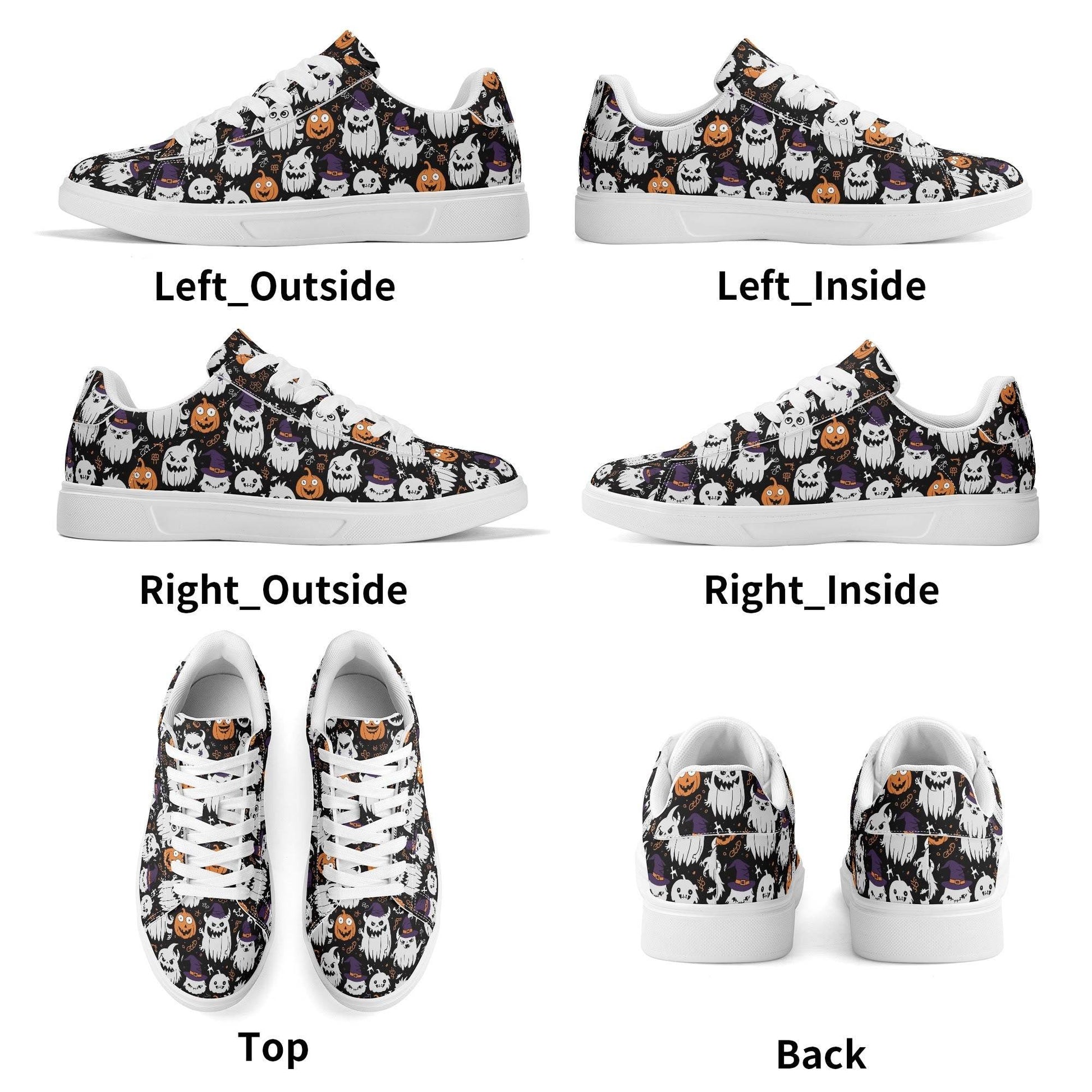 Cute Monster Witches Adult Lightweight Brand Low Top Leather Shoes - DeRose Seasonal