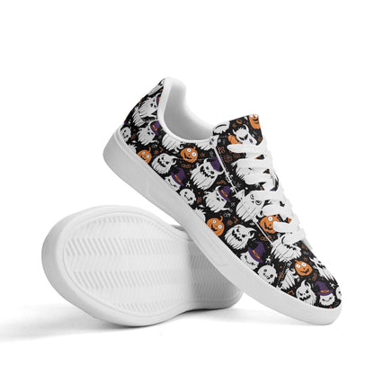Cute Monster Witches Adult Lightweight Brand Low Top Leather Shoes - DeRose Seasonal