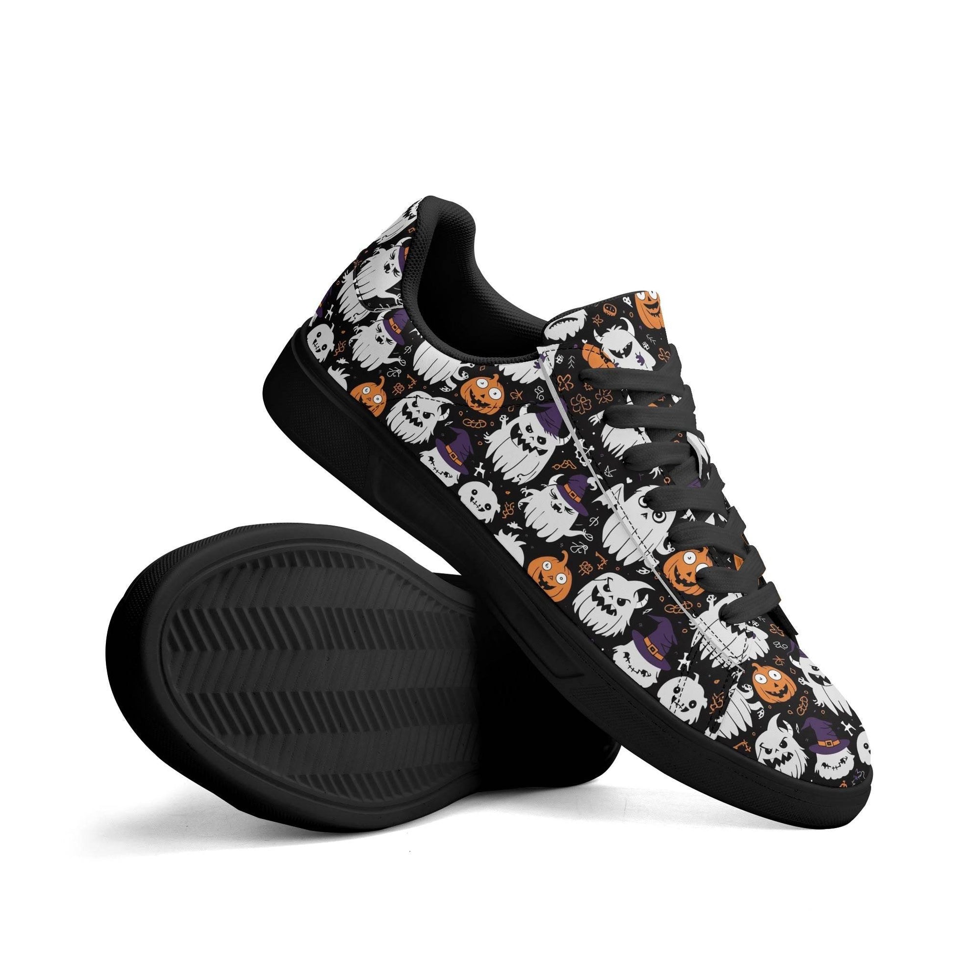 Cute Monster Witches Adult Lightweight Brand Low Top Leather Shoes - DeRose Seasonal