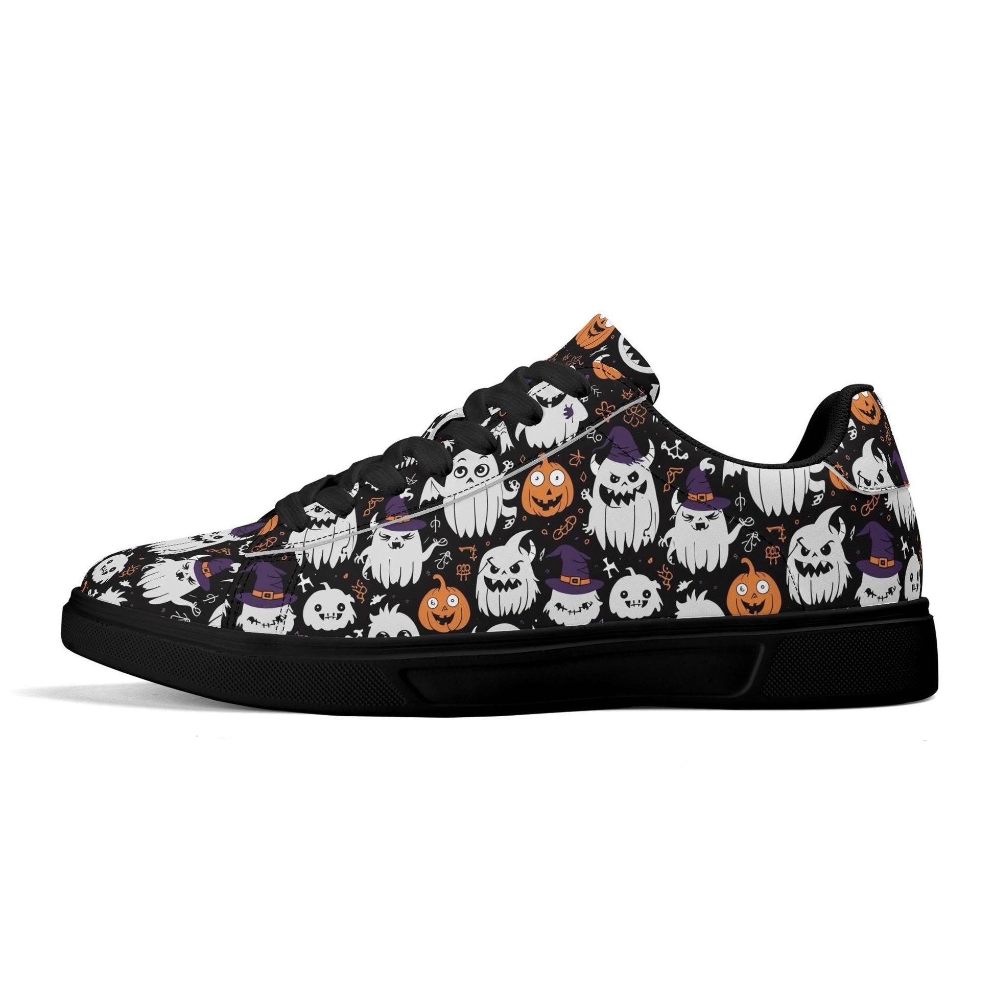 Cute Monster Witches Adult Lightweight Brand Low Top Leather Shoes - DeRose Seasonal