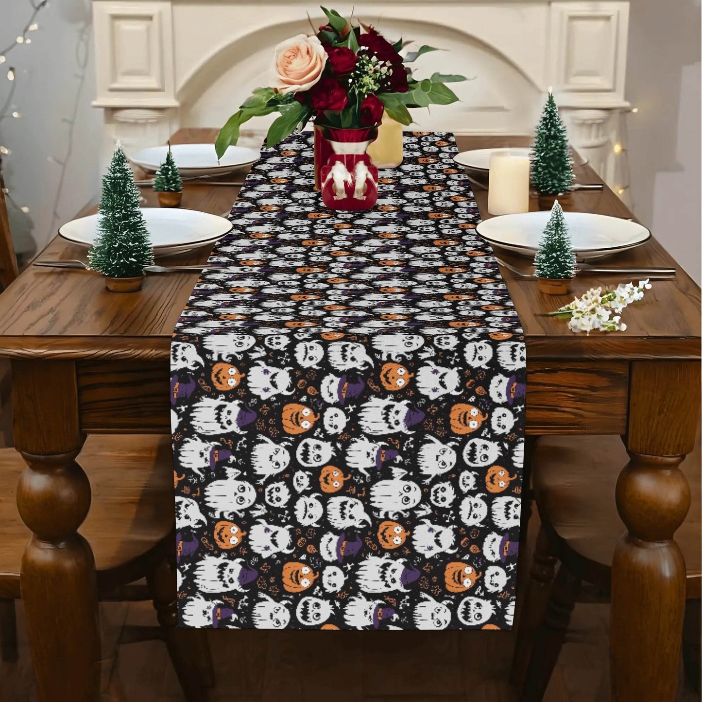 Cute Monster Witches Polyester Table Runner - DeRose Seasonal