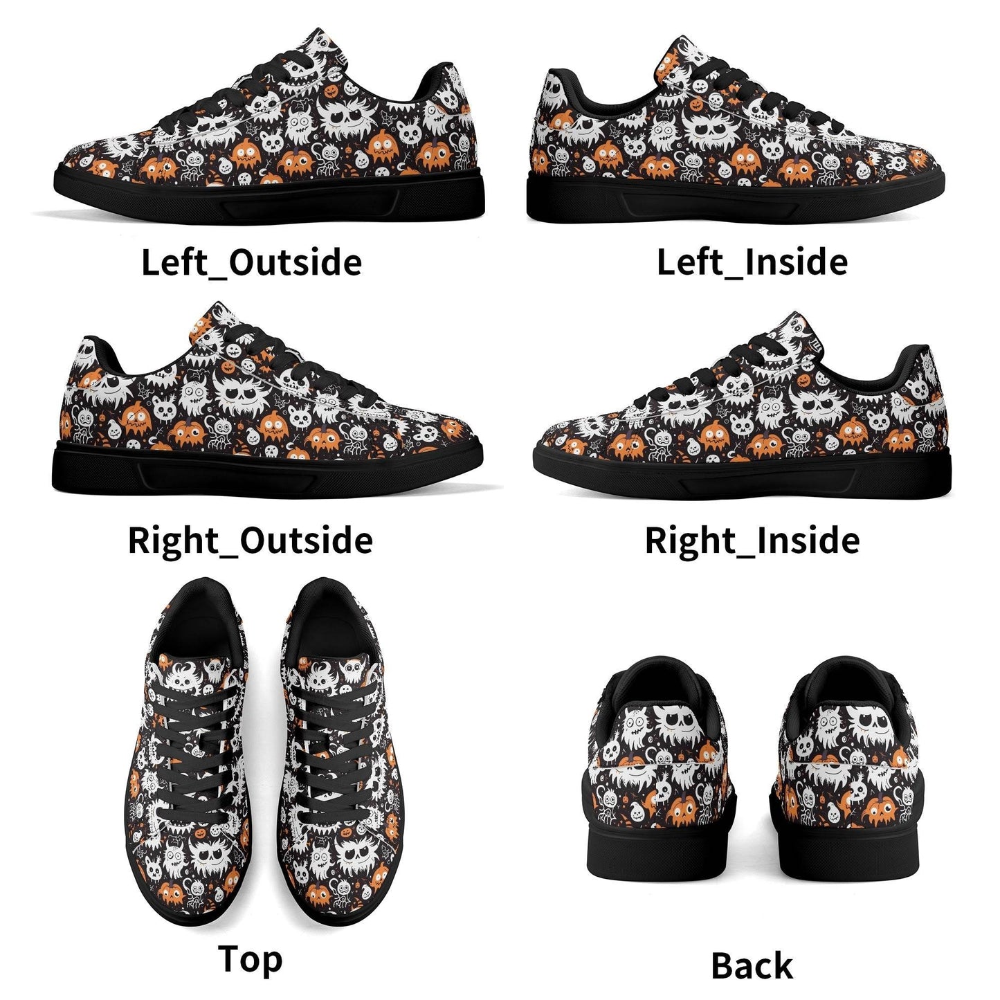 Cute Monsters Adult Lightweight Brand Low Top Leather Shoes - DeRose Seasonal