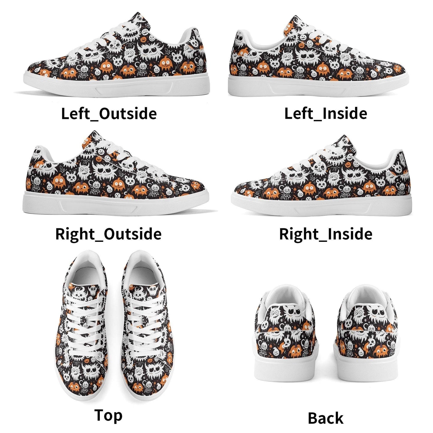 Cute Monsters Adult Lightweight Brand Low Top Leather Shoes - DeRose Seasonal