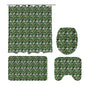 Clover Patch Bathroom Four-Piece Set(Shower Curtain + Toilet Cover Mat + Toilet Foot Mat + Floor Mat)| Polyester - DeRose Seasonal
