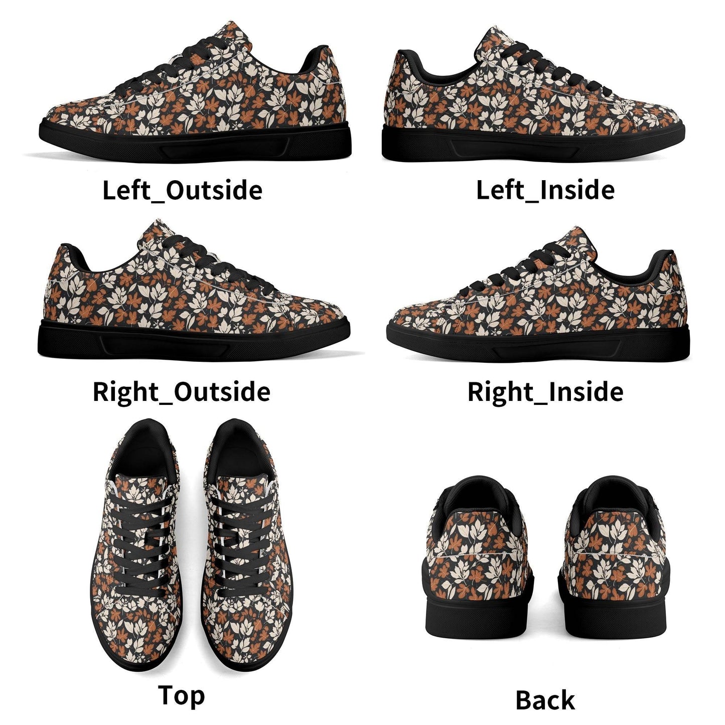 Dark Autumn Adult Lightweight Brand Low Top Leather Shoes - DeRose Seasonal