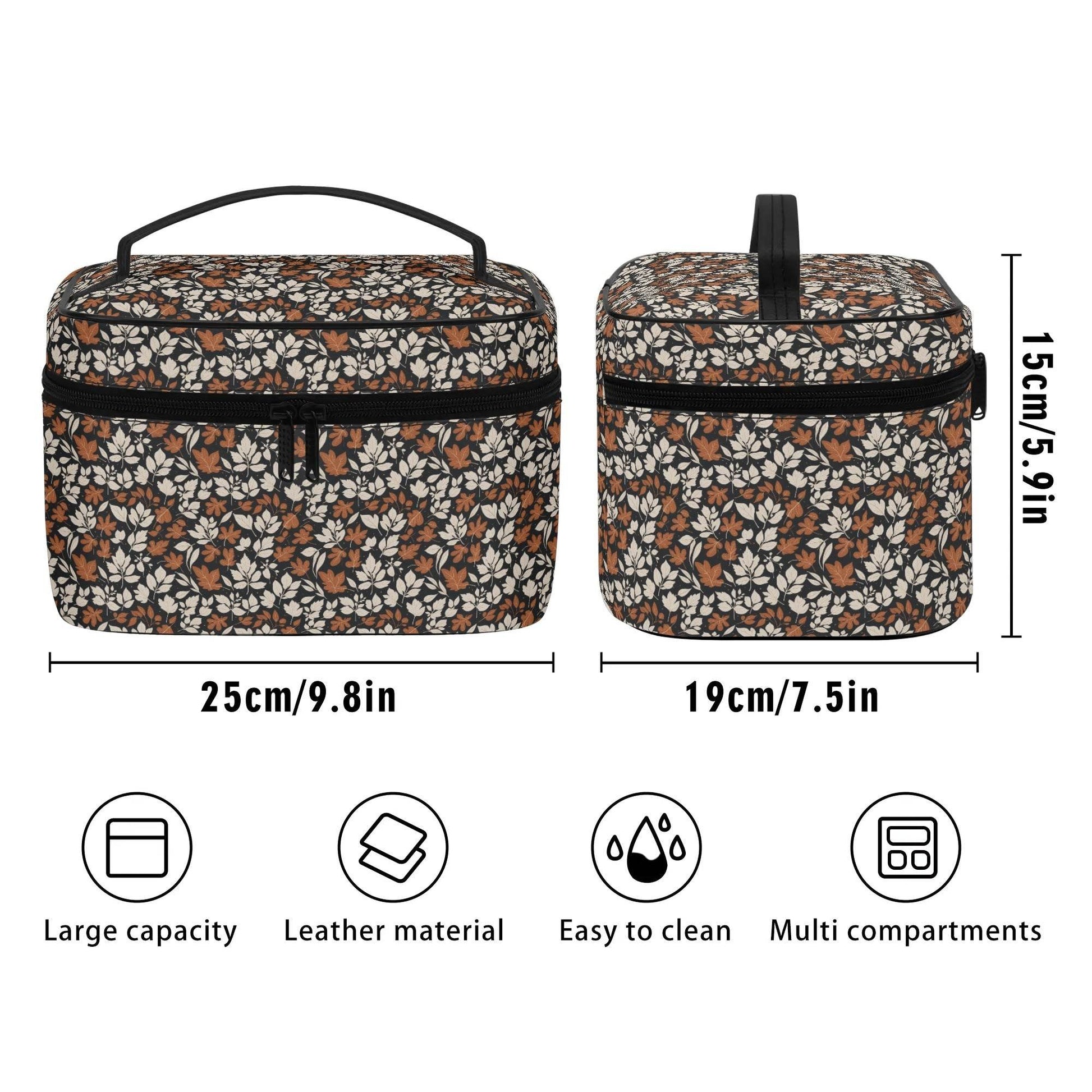 Dark Autumn Leather Cosmetic Bag - DeRose Seasonal