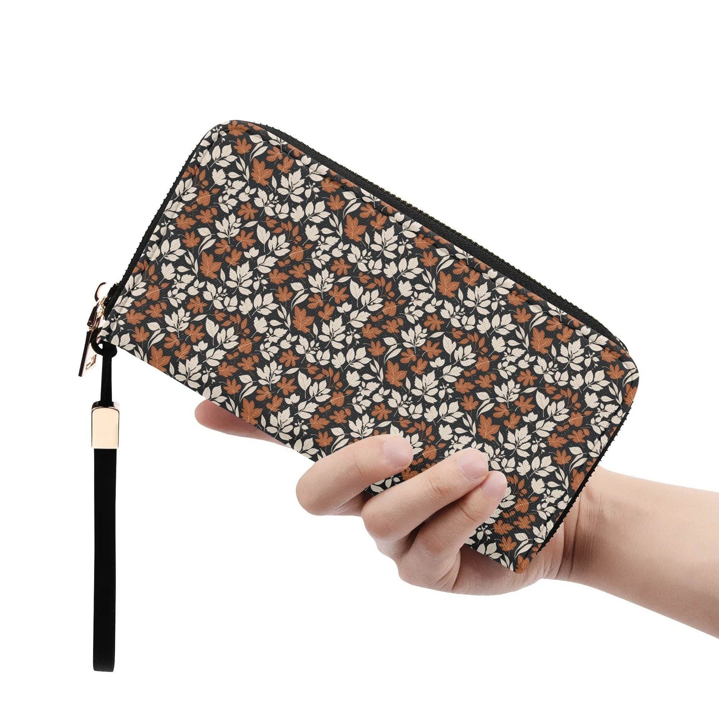 Dark Autumn Women's Leather Zipper Wristlet Wallet - DeRose Seasonal