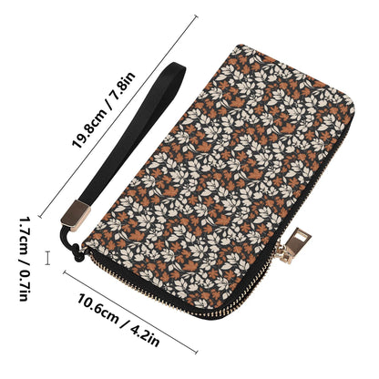 Dark Autumn Women's Leather Zipper Wristlet Wallet - DeRose Seasonal