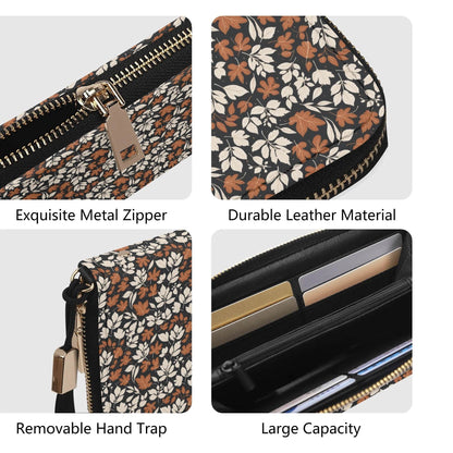 Dark Autumn Women's Leather Zipper Wristlet Wallet - DeRose Seasonal