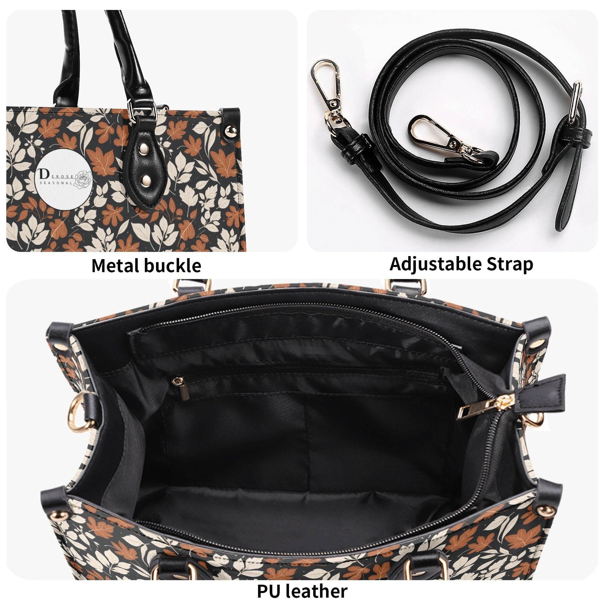 Dark Autumn Luxury Women Leather Handbag (3 sizes) - DeRose Seasonal