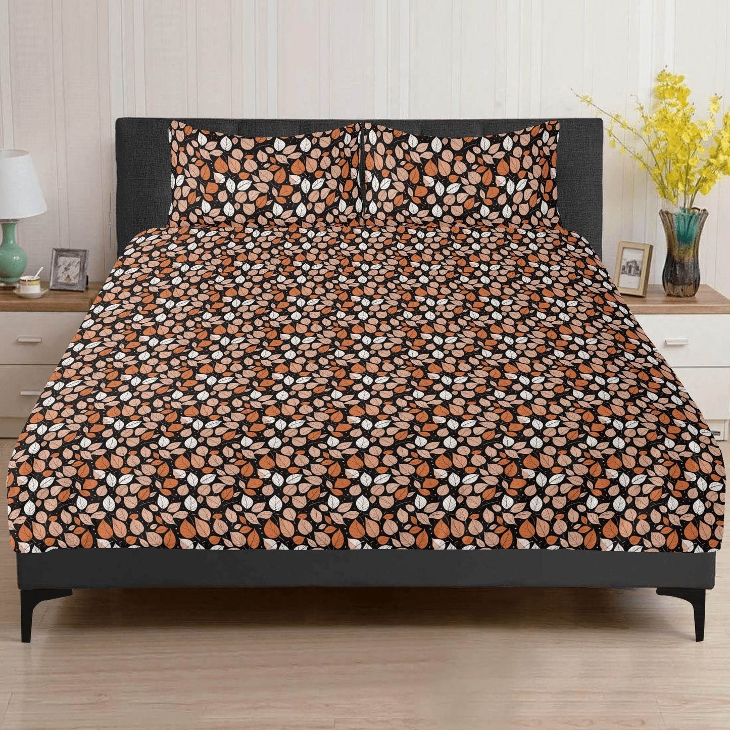 Dark Leaves 3 Pcs Beddings - DeRose Seasonal