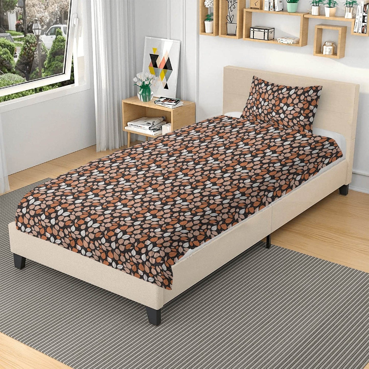 Dark Leaves 3 Pcs Beddings - DeRose Seasonal